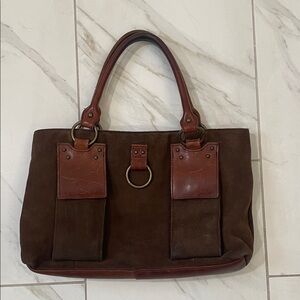 Sundance Brown Leather Accent Tote